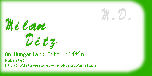 milan ditz business card